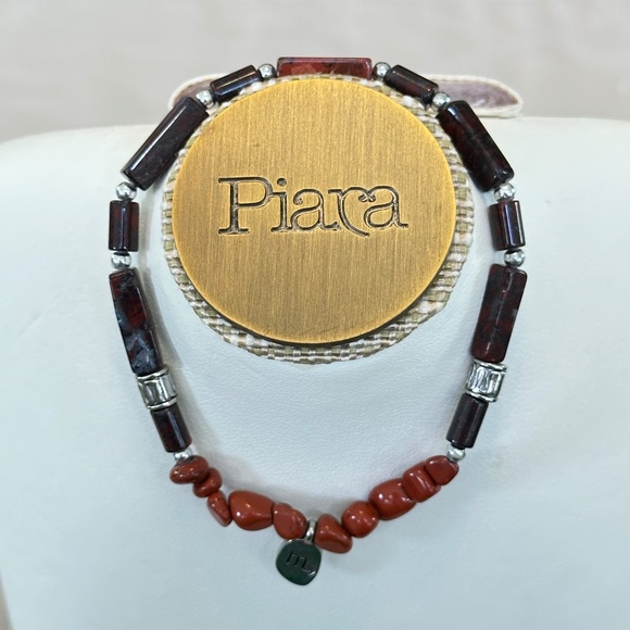 Poppy Jasper & Red Jasper Stone stretchy bracelet, w/Scorpio charm - Picture 15 of 16